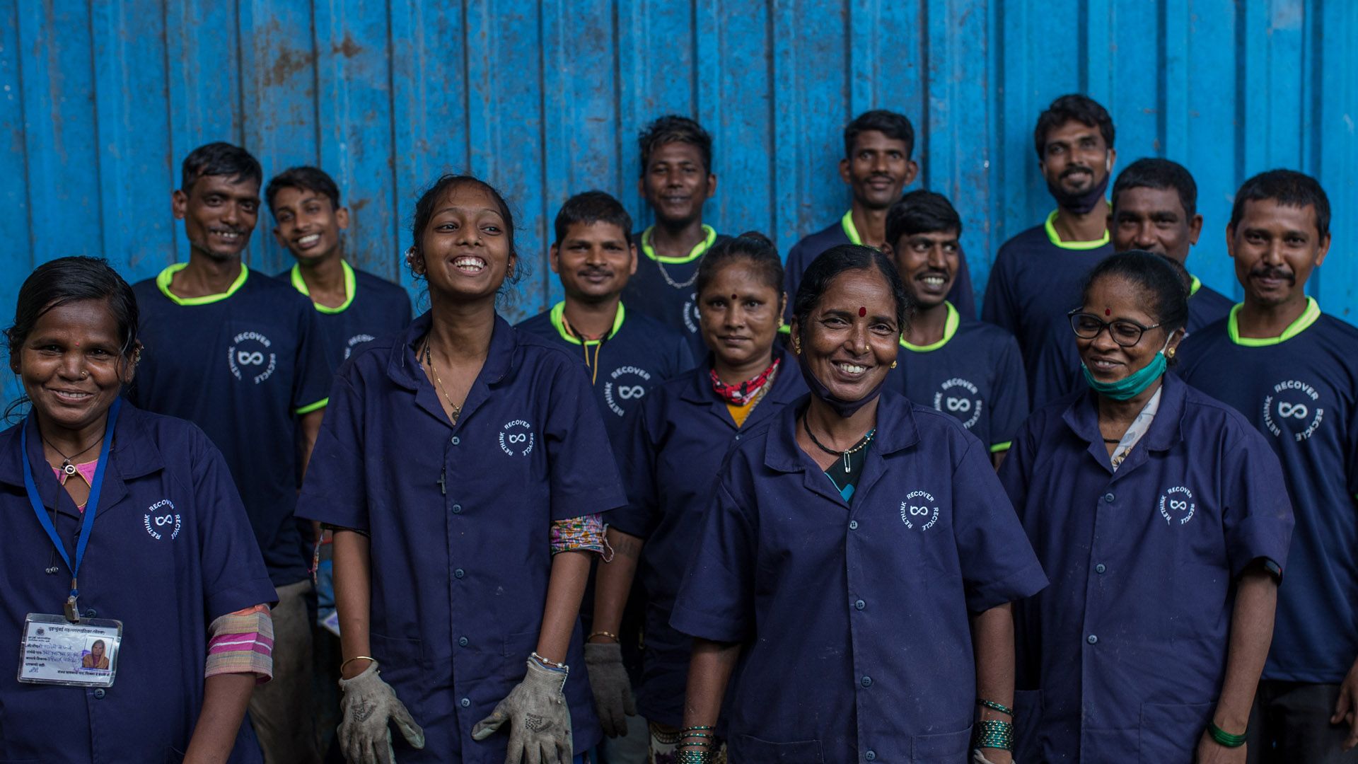Group of men and women who work in India’s informal waste sector.