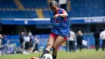 A young Black girl playing football as part of Rexona’s Breaking Limits inclusive advertising campaign.