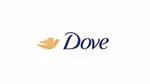 The logo for Unilever’s Dove brand. A gold Dove symbol next to ‘Dove’ written in blue