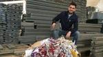 Oscar Andres Mendez with recycled plastic