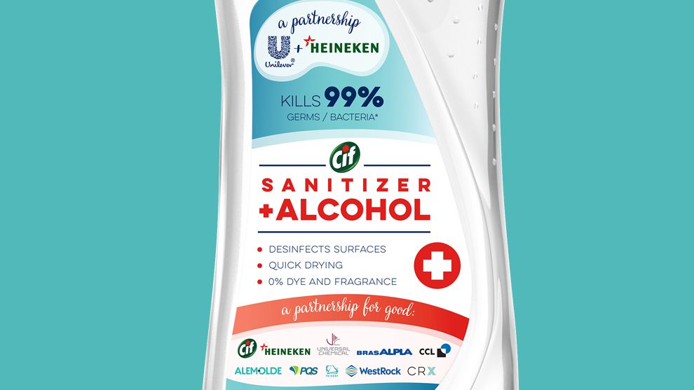 Cif's bottle in partnership with Heineken