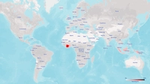 Map of the globe highlighting Cocoa areas