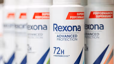 A selection of Rexona Advanced Protection deodorants. Rexona is one of Unilever’s €1 billion brands.
