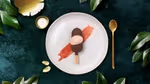 Magnum Vegan ice cream on a white plate