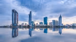 A photo of the Ho Chi Minh City, Vietnam, skyline at twilight