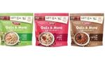 Pack shots of Telma Oats & More in three varieties: Chia Apple and Cinnamon; Cranberry and Chia; and Dark Chocolate and Chia.