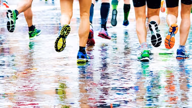 People running in a marathon