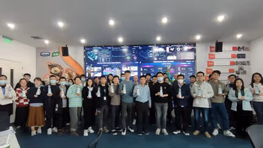 Some of the team members at Unilever’s nutrition factory in Tianjin, northern China