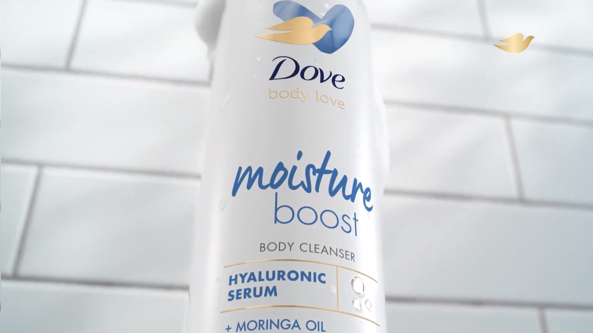 A bottle of Dove moisture boost body cleanser.