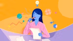 An illustration of a lady thinking