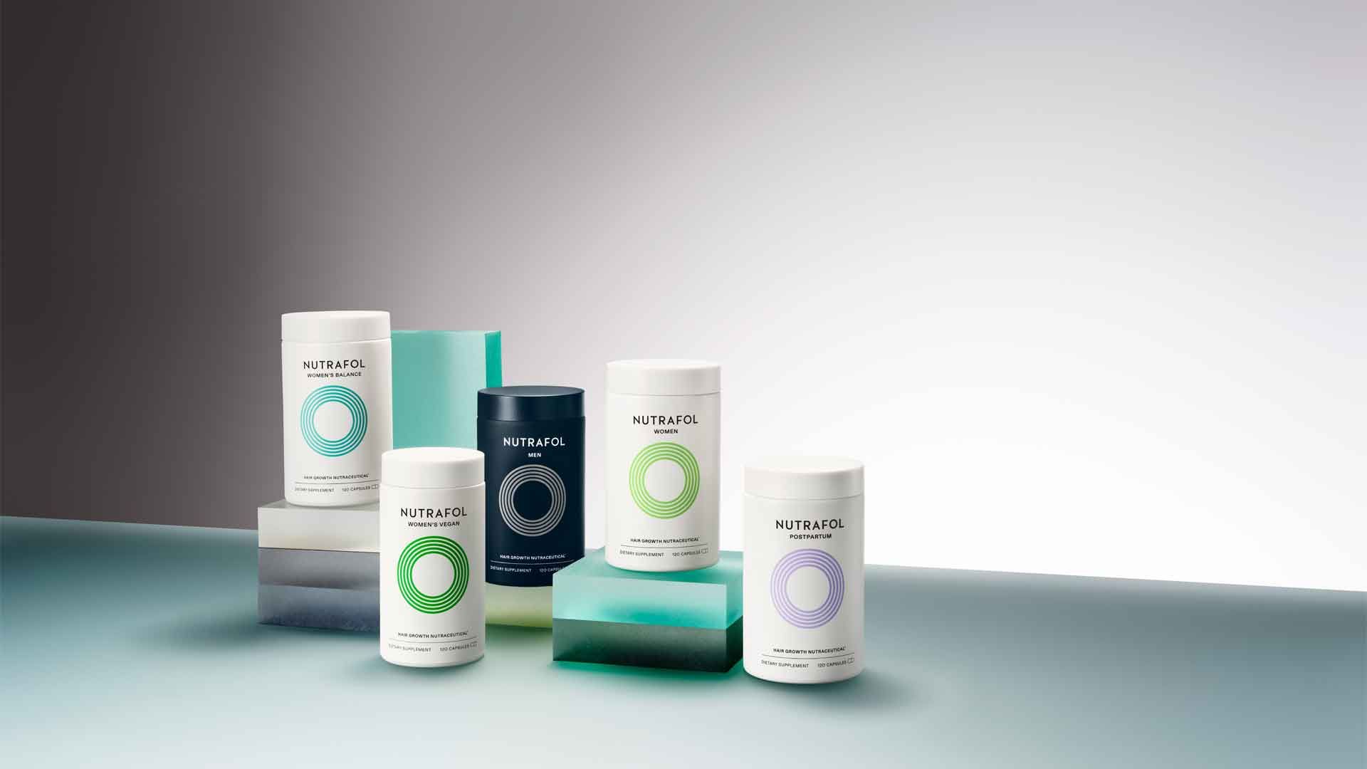 A photo of Nutrafol products from Unilever’s Health & Wellbeing Collective