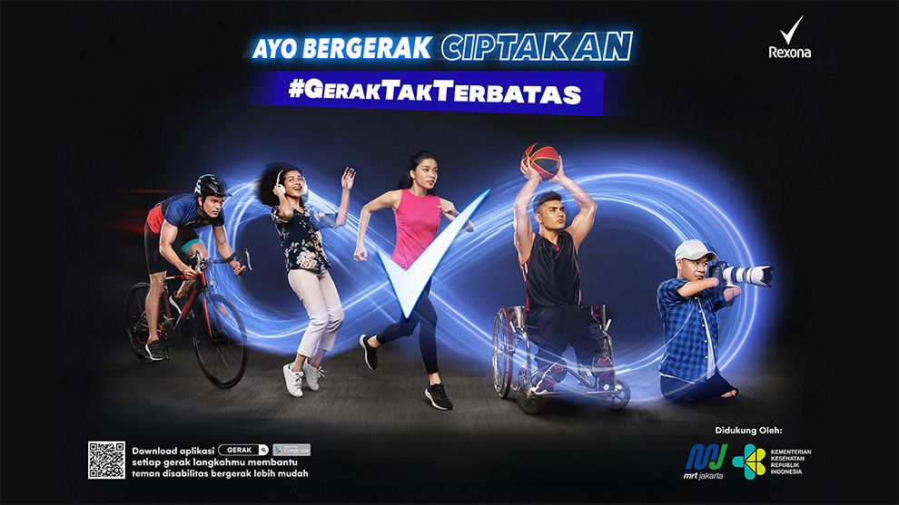 Rexona poster with five athletes