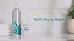 Dove’s new concentrated body wash which comes with a reusable aluminium bottle and small, recyclable refill bottles