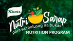 Image of the Knorr Nutri Sarap programme logo in the Philippines, Nutri for nutritious and Sarap for delicious.