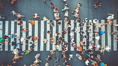 People crossing a road