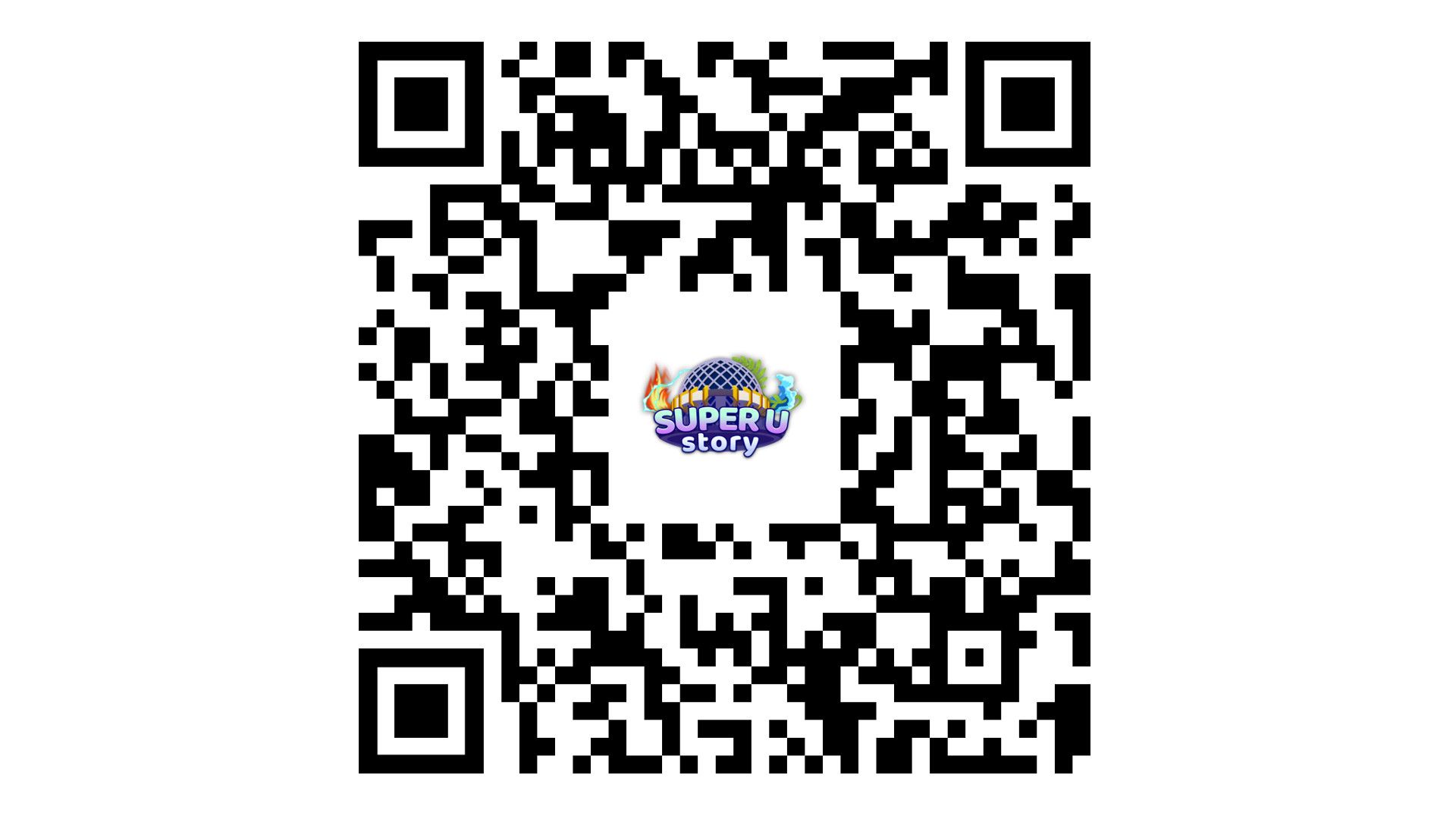 A scannable QR code which allows users to download Dove’s Super U Story Roblox game