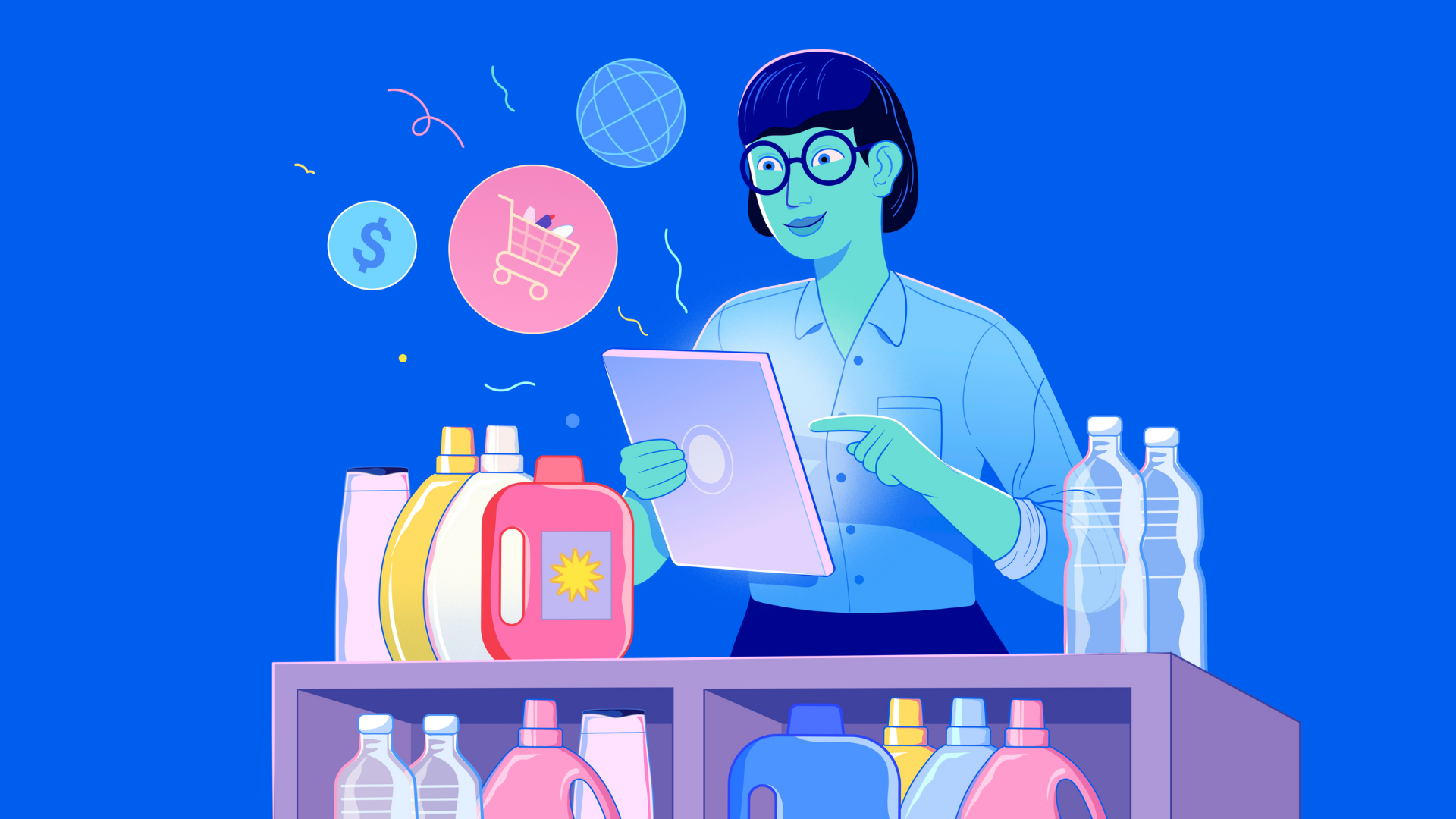 woman checking on screen