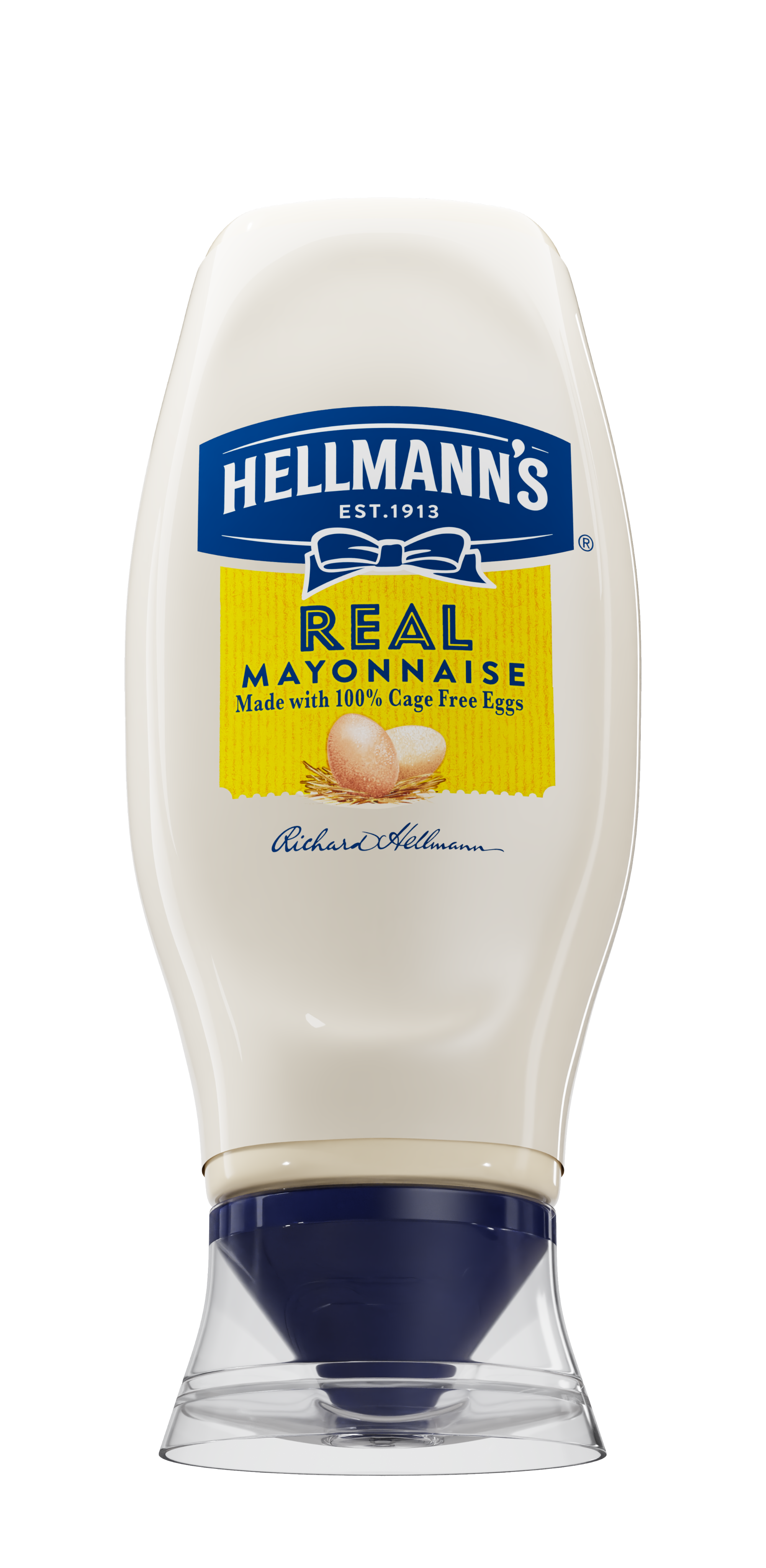 Hellmann's Real Mayonnaise squeeze bottle made with 100% cage-free eggs