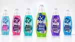 Line-up of Persil Wonder Wash short-cycle products: Non-Bio, Ultra Care, Active Clean, Dazzling White and Odour Defy.