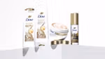 A line up of Dove shampoo and conditioner products