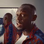 The athlete Usain Bolt showing in a campaign ad how fast the new Persil Wonder Wash products work.