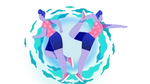 An illustration of two people stretching