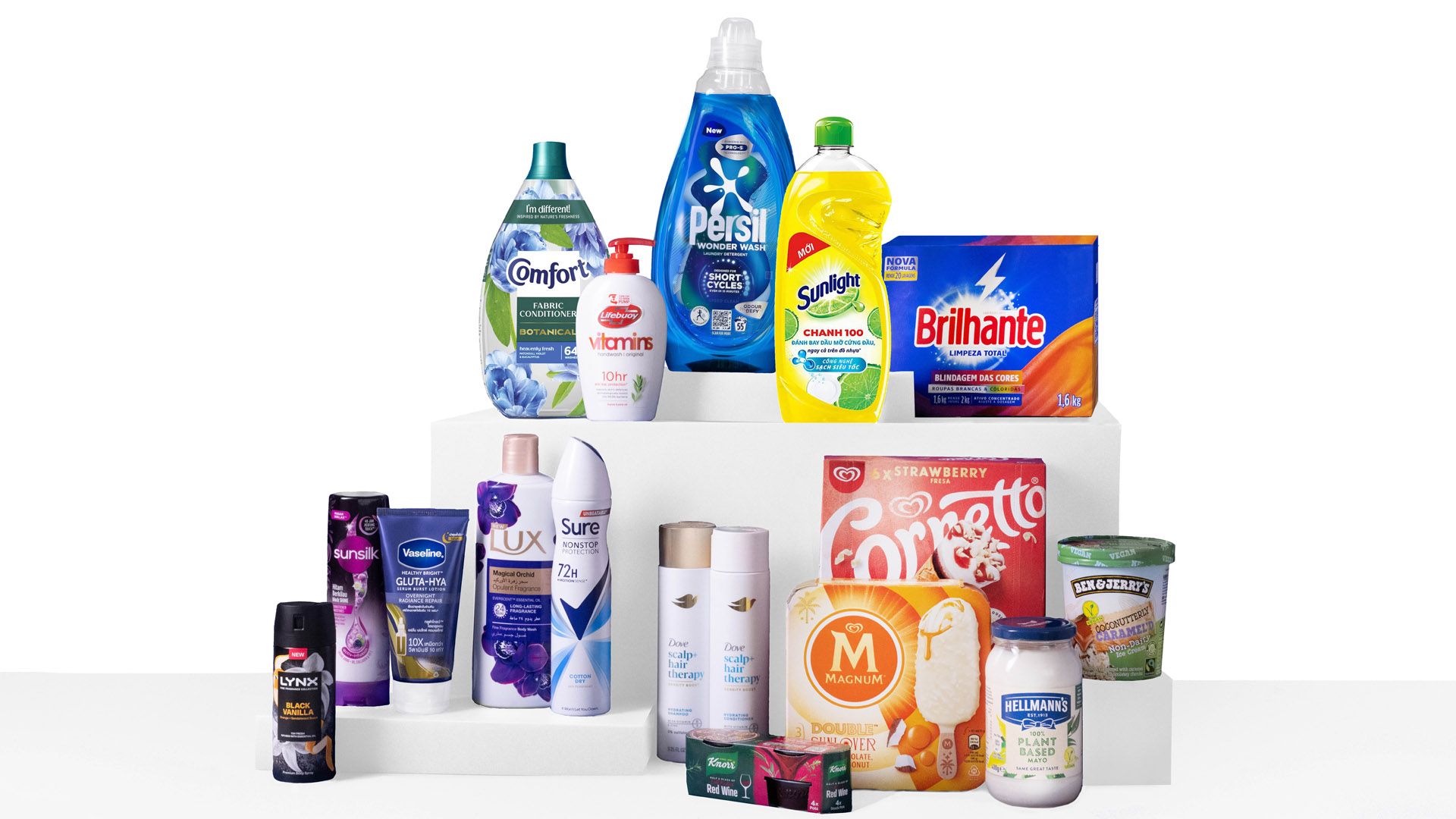 A line-up of Unilever’s €1 billion Power Brands.