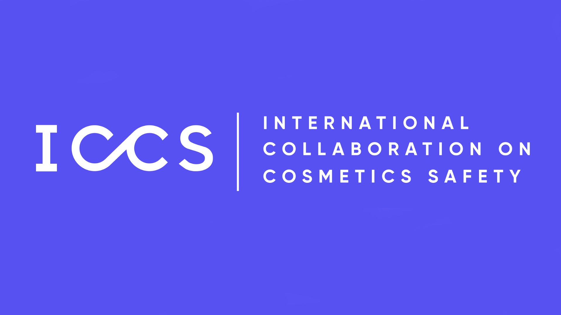 A purple rectangle with white text reading: International Collaboration on Cosmetics Safety.