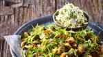 A plate of vegetables - charred Brussels sprouts with smoky gochujang glaze