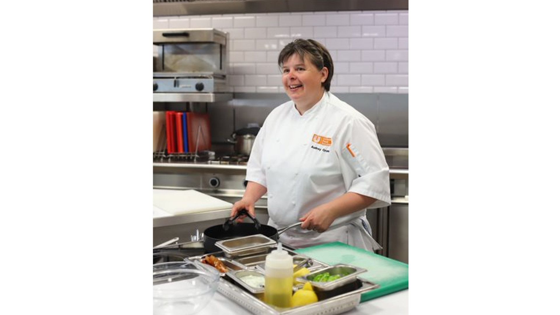 Chef Audrey Crone cooking