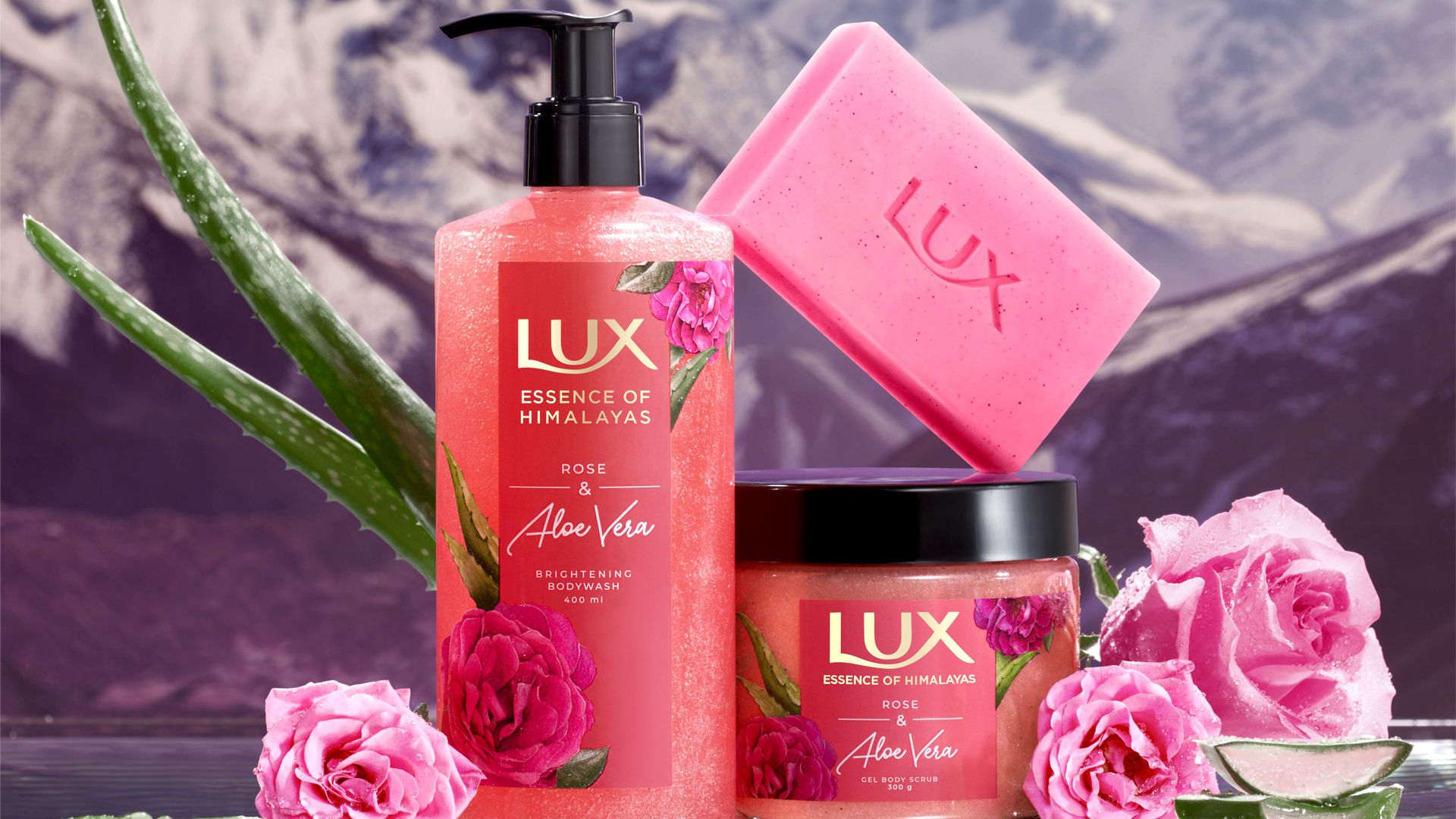 A selection of Lux products from the Essence of Himalayas range
