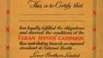 A clean hands certificate