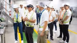Philippines President Ferdinand Marcos tries out a VR diagnostic tool used at Unilever Philippines new factory in Cavite