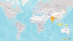 Map of the globe highlighting Tea areas