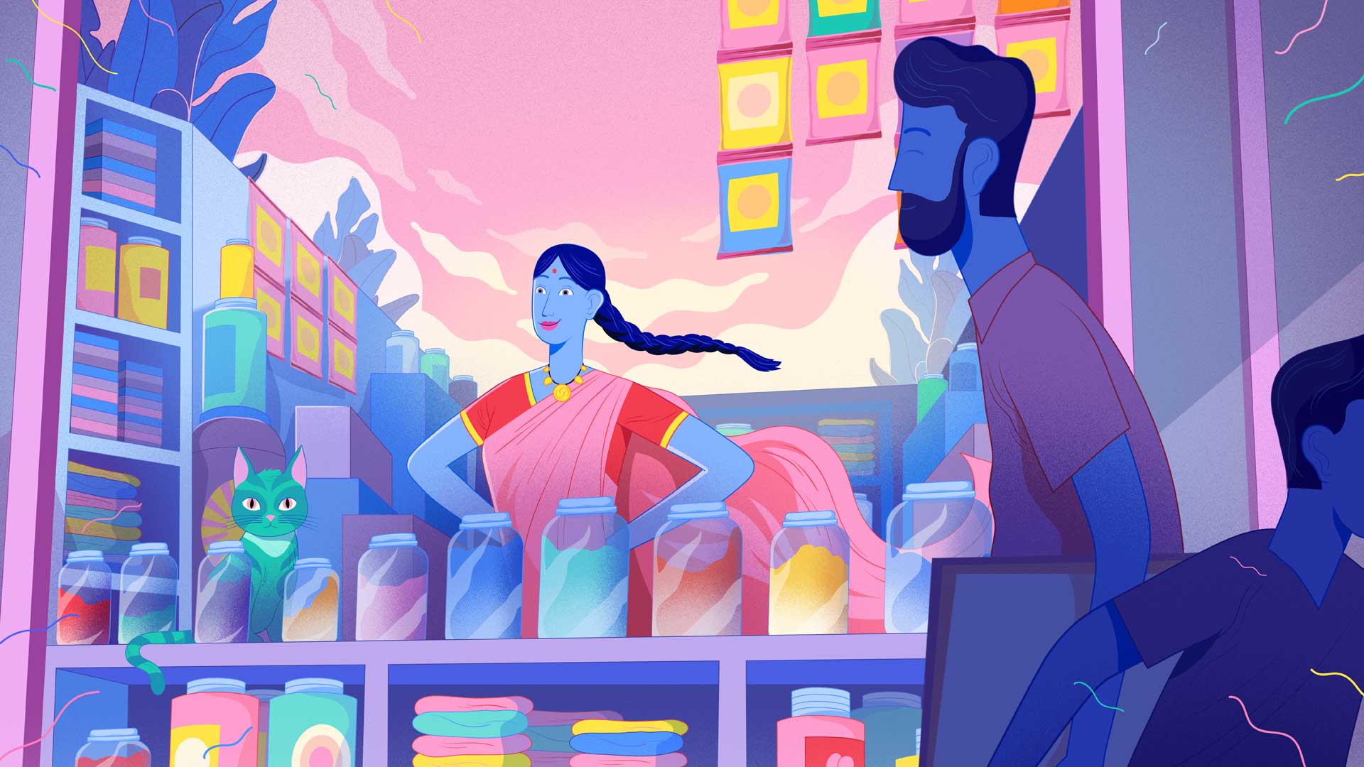 World market stall scene