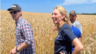 Hanneke walking through fields