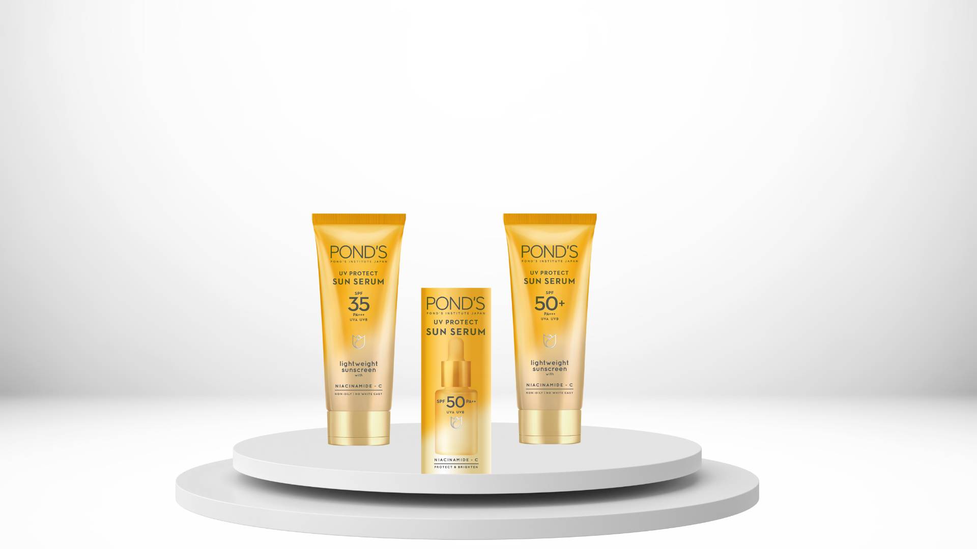Image of Pond’s sun serum range that combines suncare with niacinamide
