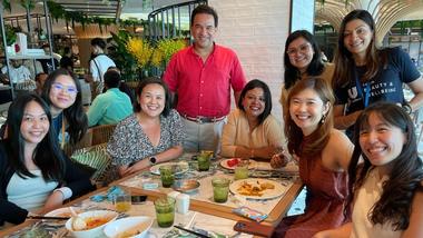 Unilever International CEO Aseem Puri with team members at a lunch celebrating the business crossing €1 billion in sales.