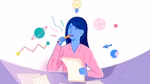 Unilever illustration writing girl