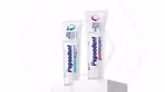 Two tubes of Pepsodent toothpaste, one labeled "sensitive expert" and the other "gum expert," are displayed upright on white platforms against a light background.