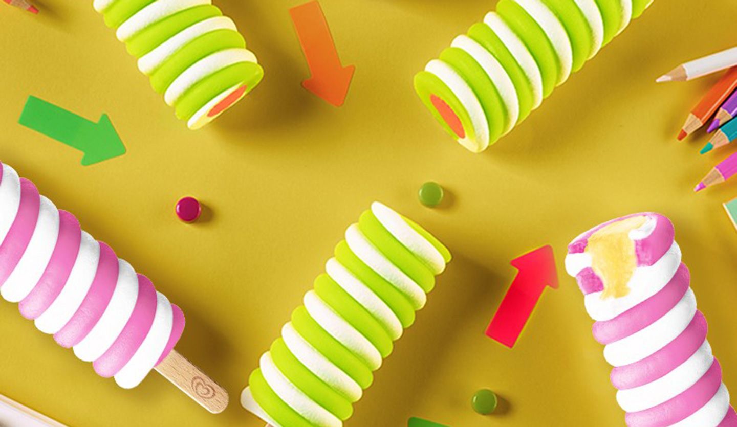 An array of Wall’s Twister ice creams