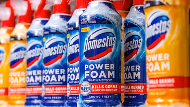 A selection of Domestos Power Foam products. The range sits within Unilever’s Home Care business group.