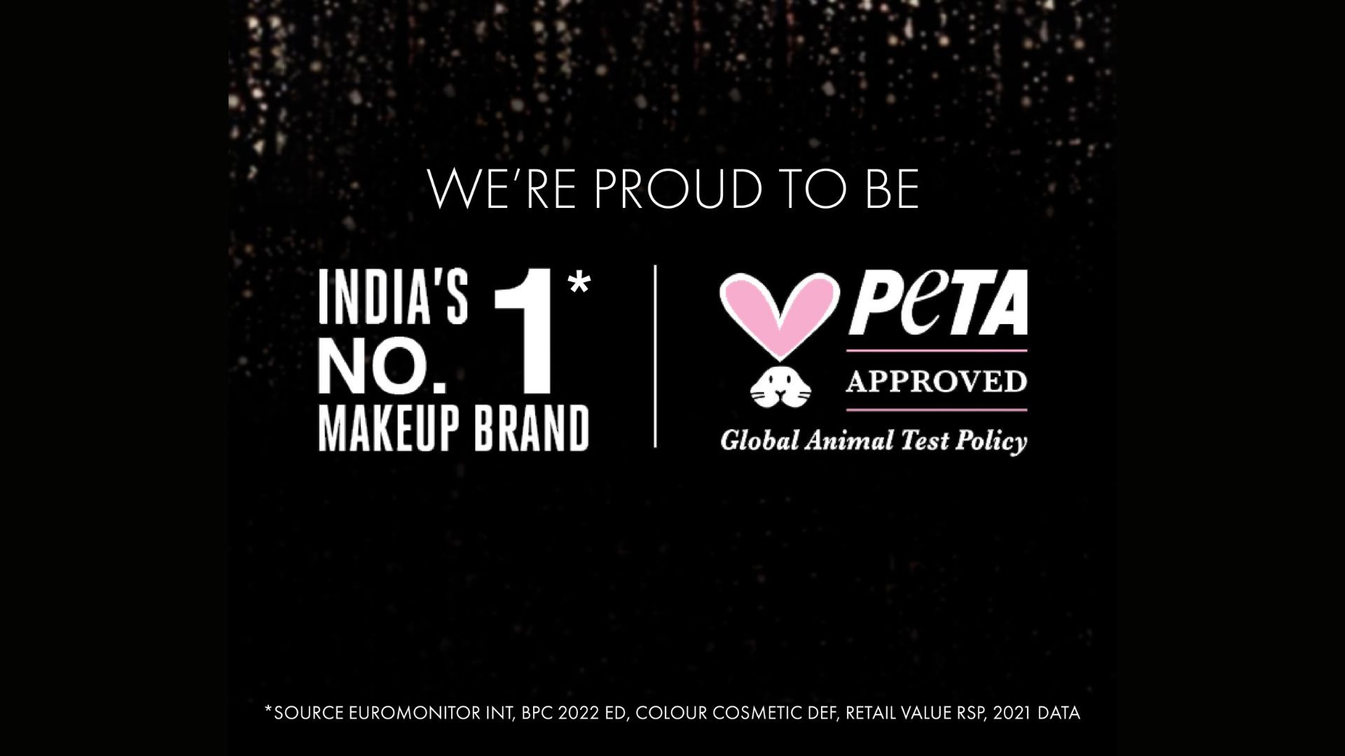 A bunny logo confirming that Lakmé is a PETA-approved brand.