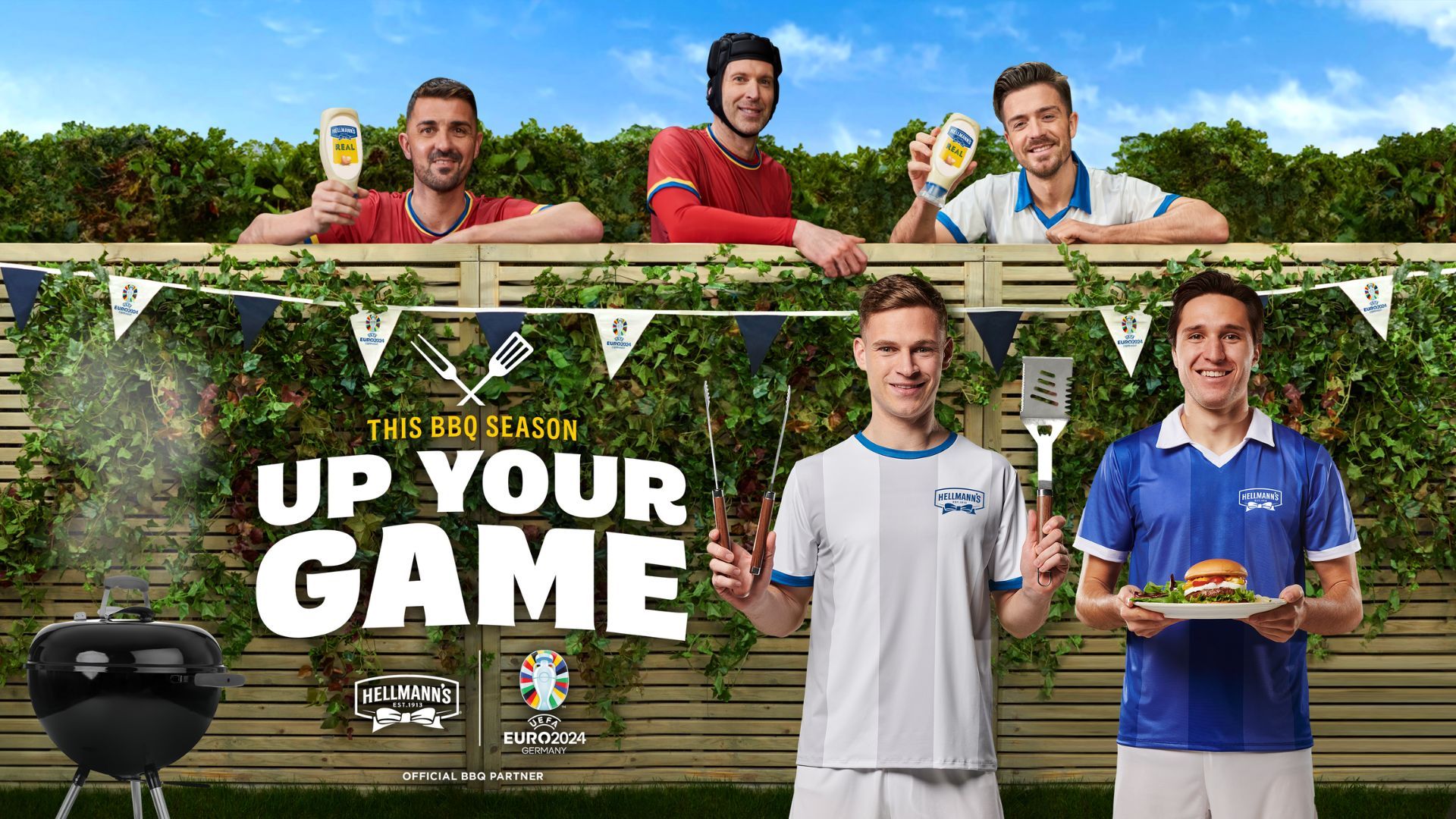 Football celebrities prepare for a BBQ with Hellmann’s winning line-up of flavoured mayos 