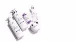 Dove DermaCare’s products on a white background with info that users can see up to 95% less hair fall
