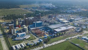 A view of Unilever Oleochemical Indonesia processing plant.